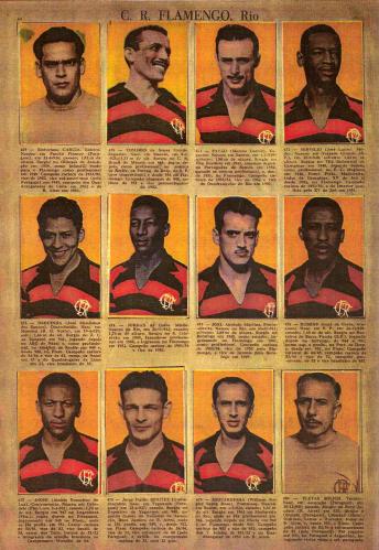 O time rubro-negro no álbum Ídolos do Futebol Brasileiro, Editora Vecchi, 1954.